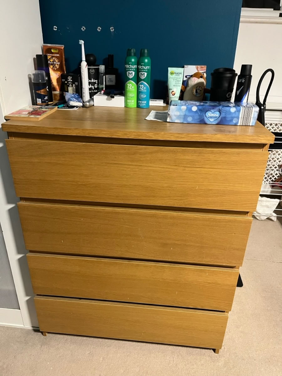 chest of drawers and small wardrobe