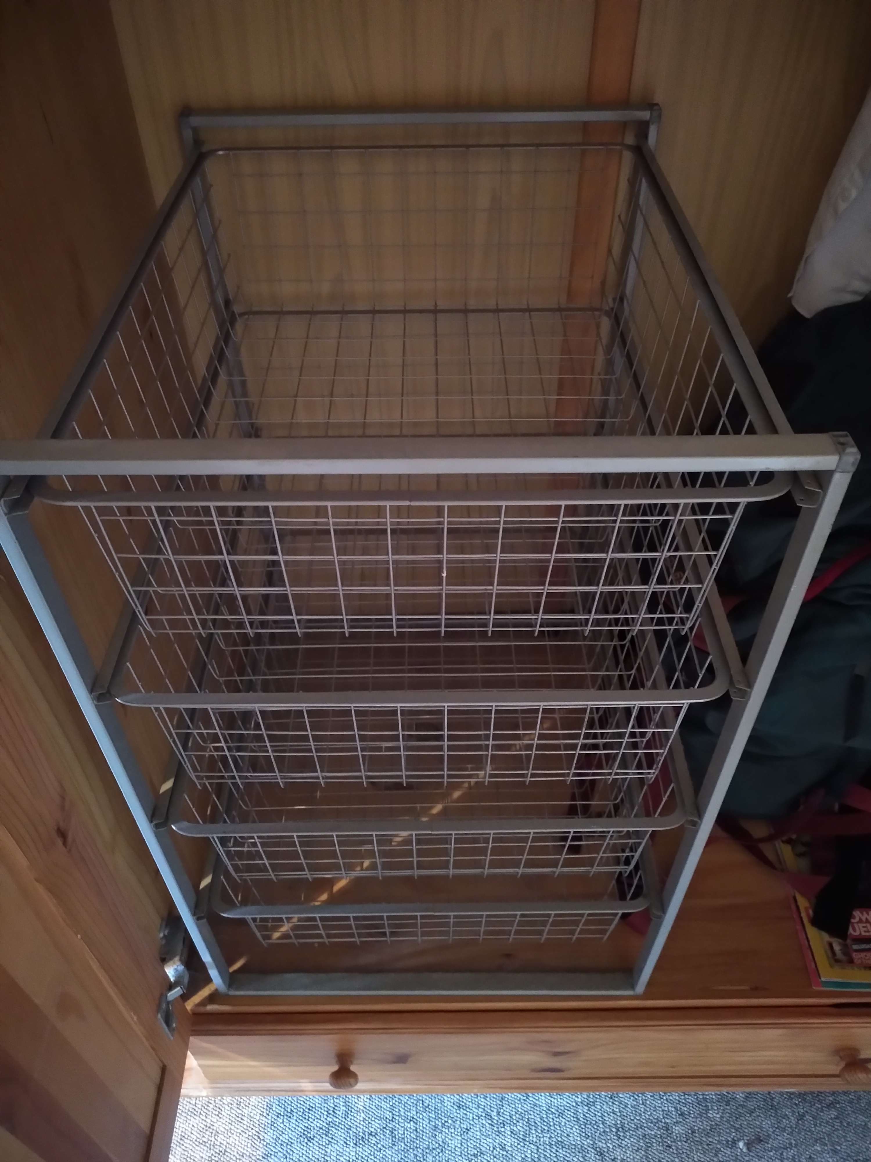 Wire drawers for inside of wardrobe