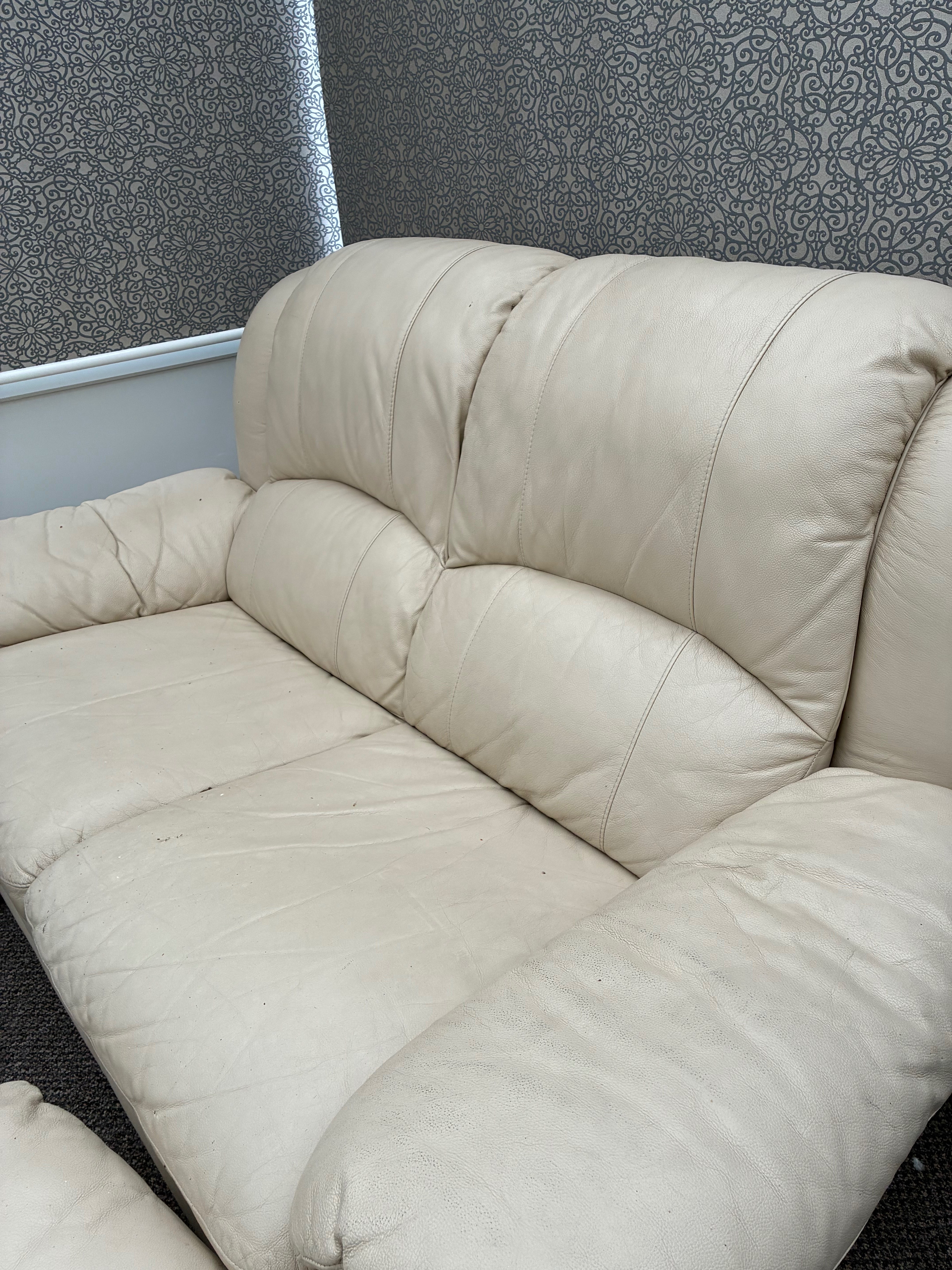 Cream leather sofa