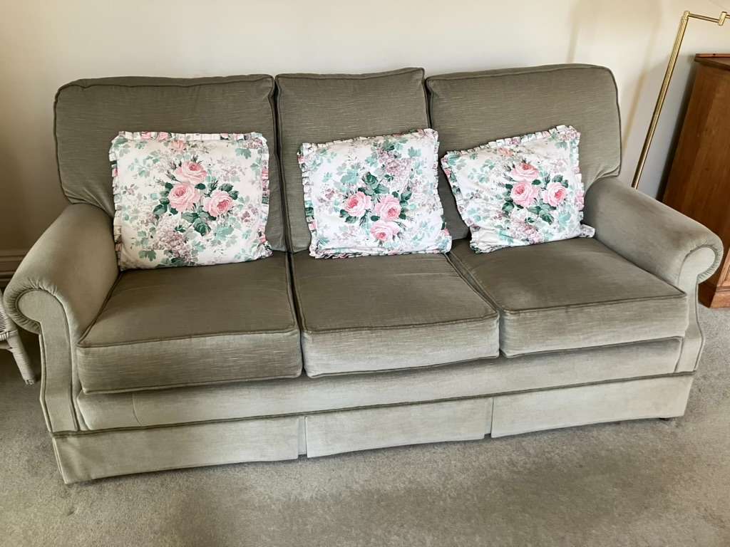 MID CENTURY 3 seater sofa and armchair