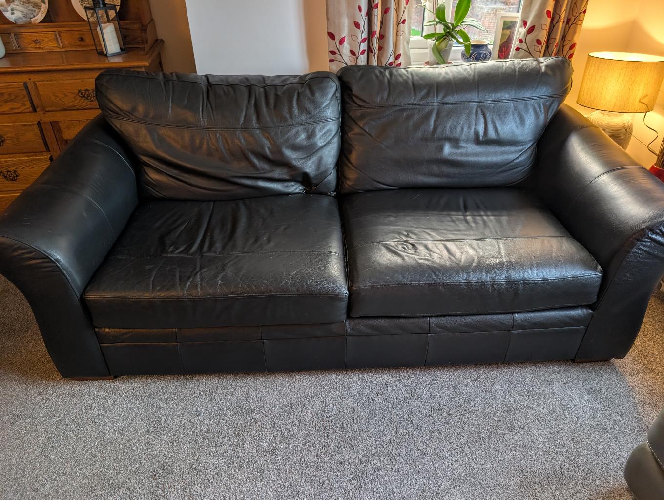 Black Next Leather Sofa