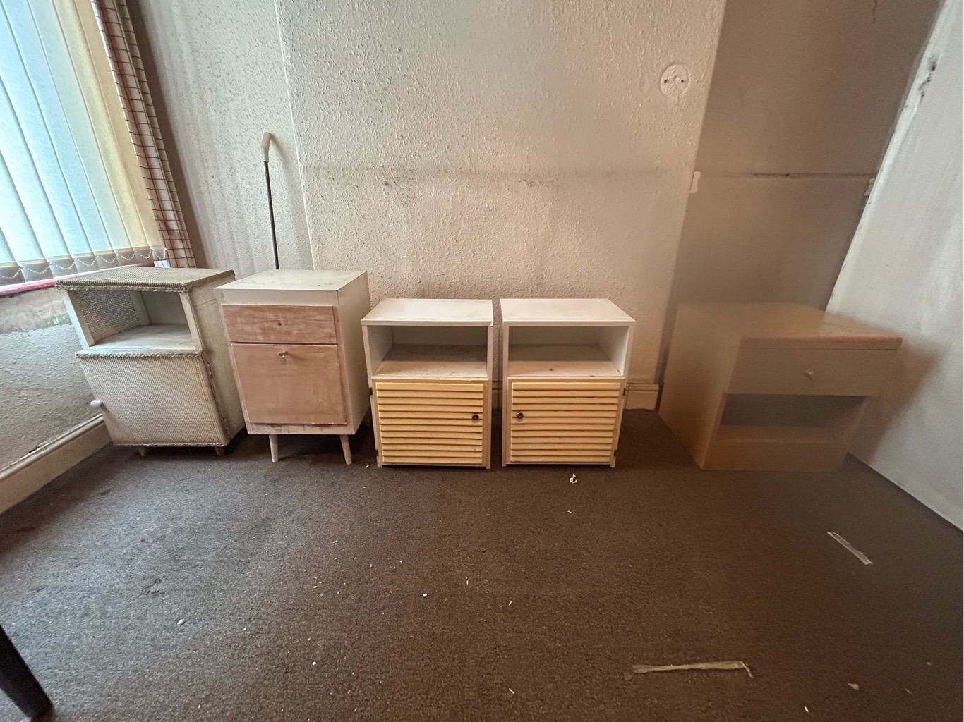 Bedside cupboards,  and wardrobe