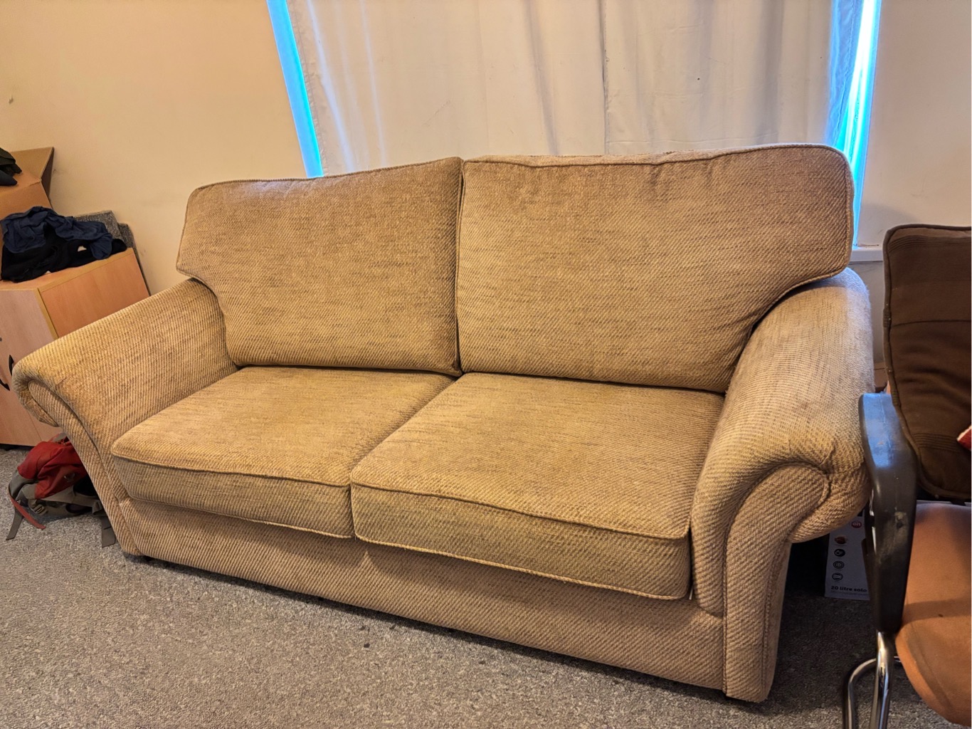 Beige 3 seater sofa