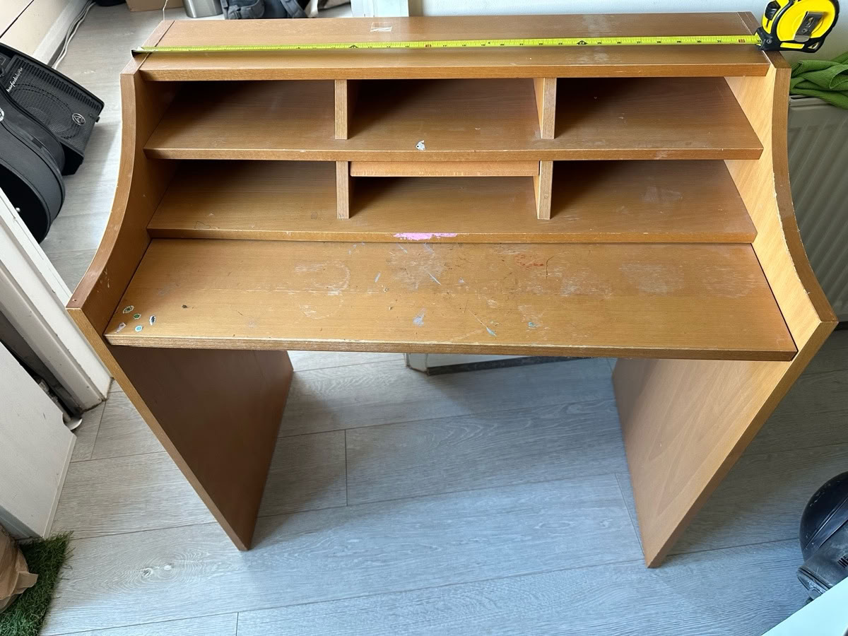 Wooden Desk with Shelving