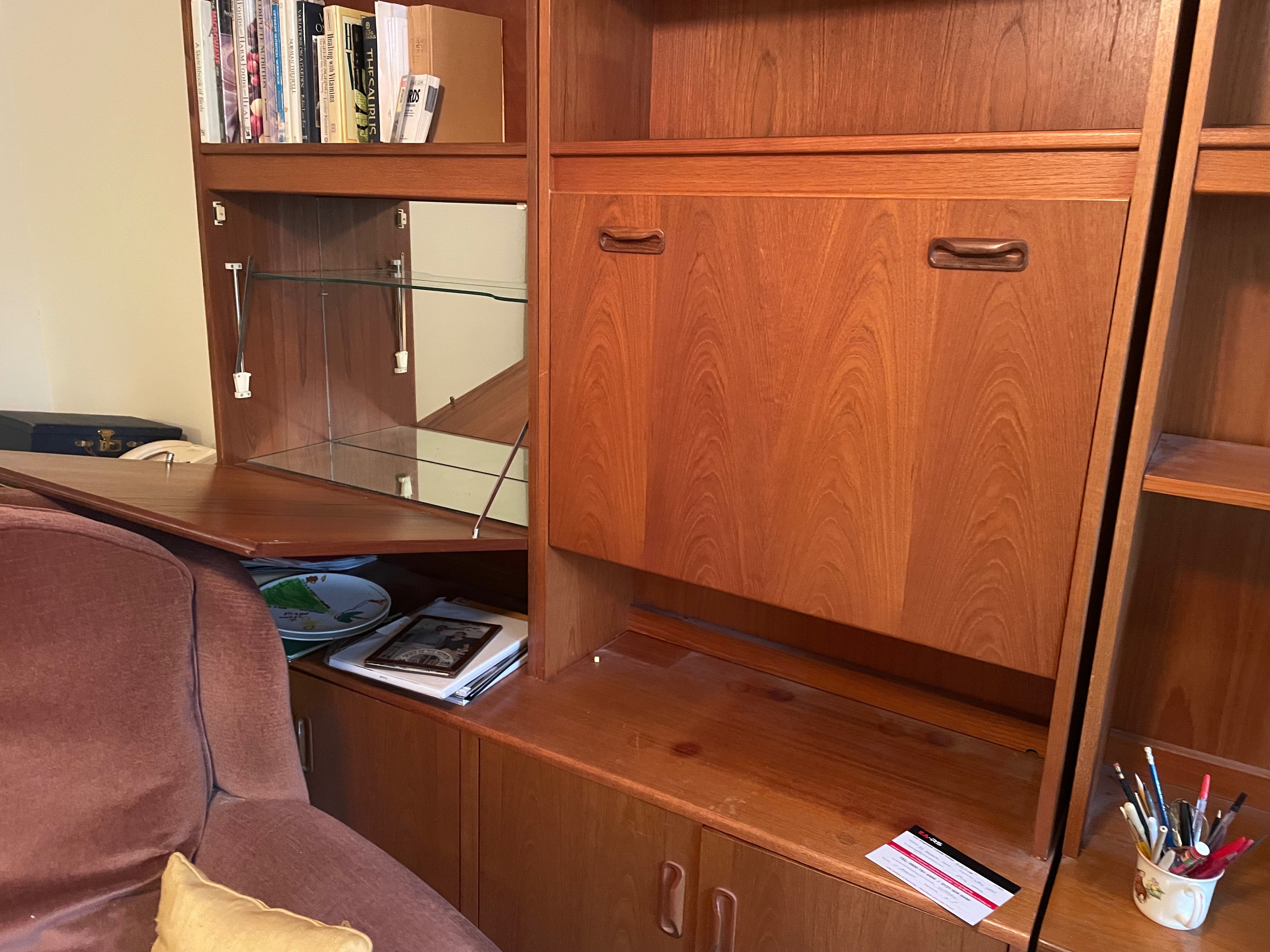 vintage G plan double cabinet and shelves