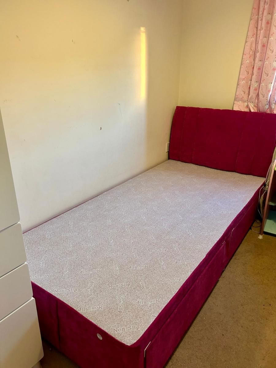 Almost new single divan & headboard